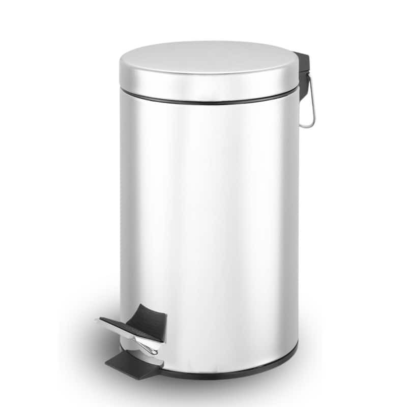 Lixeira Redonda de Inox 5L Para Banheiro Com Pedal - Camesa