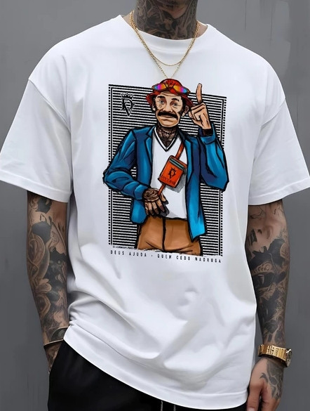 Camiseta Masculina Sr Madruga Estilo Street Wear
