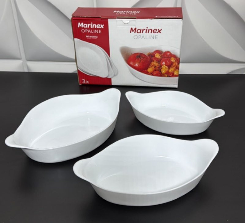 🥘 Marinex Conjunto de Assadeiras Oval Opaline 3 Peças
