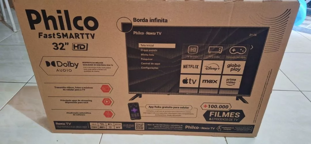 Philco Smart TV 32 HD LED Roku Alexa P32CRB