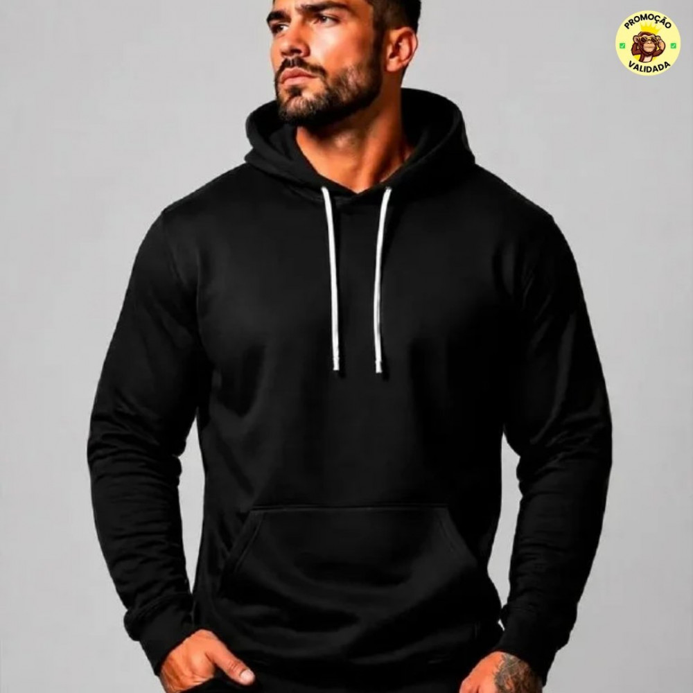 Blusa Moletom Canguru Liso Básico Premium