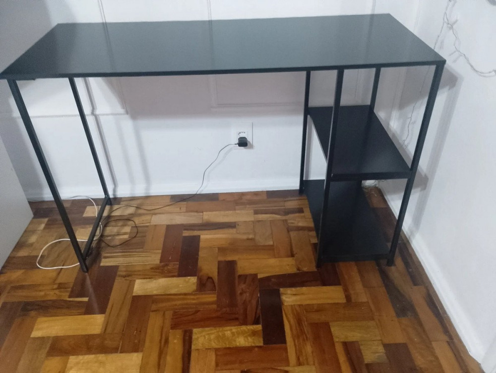 Escrivaninha Estilo Industrial Preto 1,10m