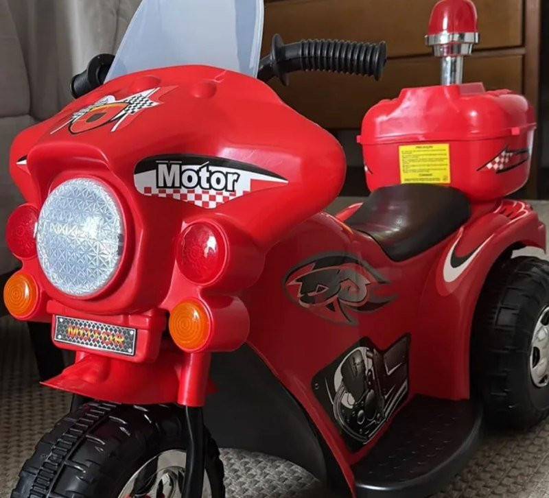 🏍️ Moto Elétrica Brinq Kids Infantil Com Baú e Pedal