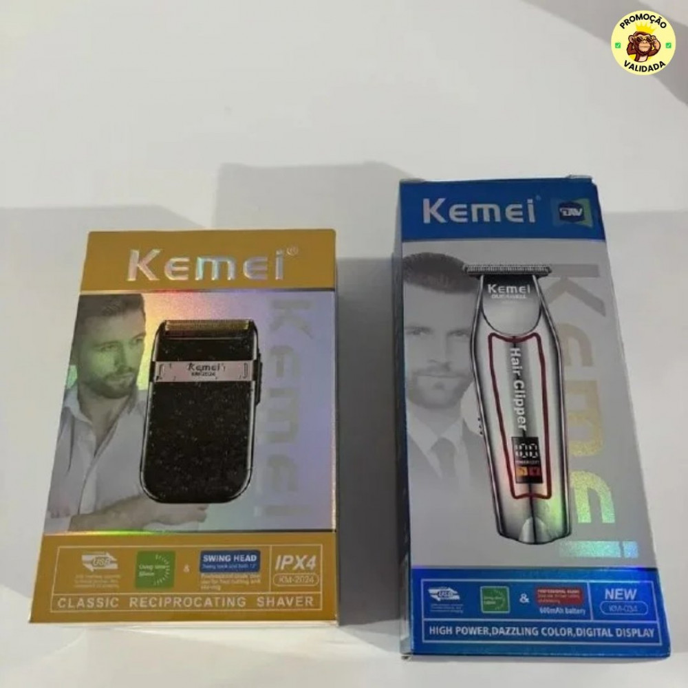 Kit Máquina Acabamento Kemei Km-032 E Shaver Km-2024