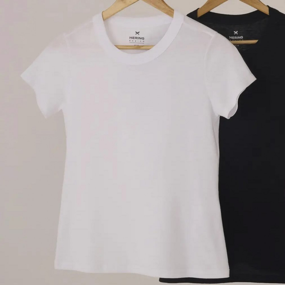 Kit 2 Camisetas Femininas Básicas Baby Look Hering