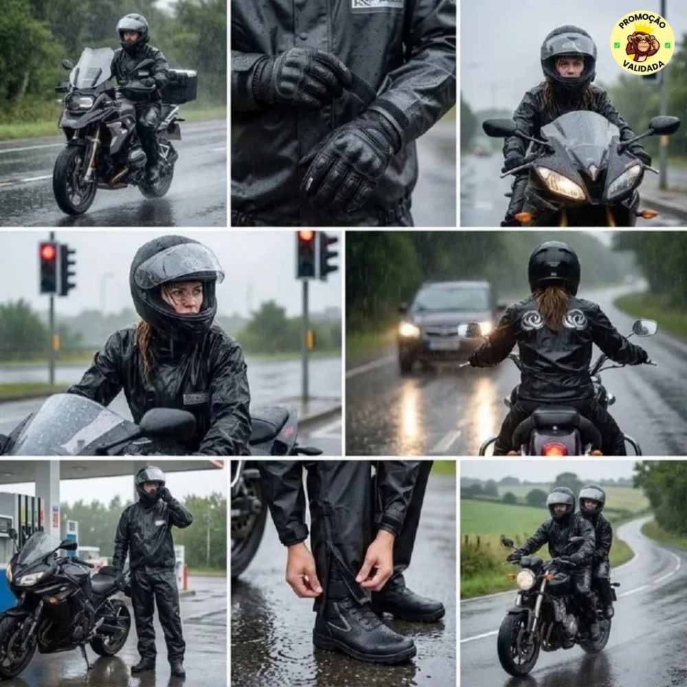 Capa Chuva Motoqueiro PVC Impermeável