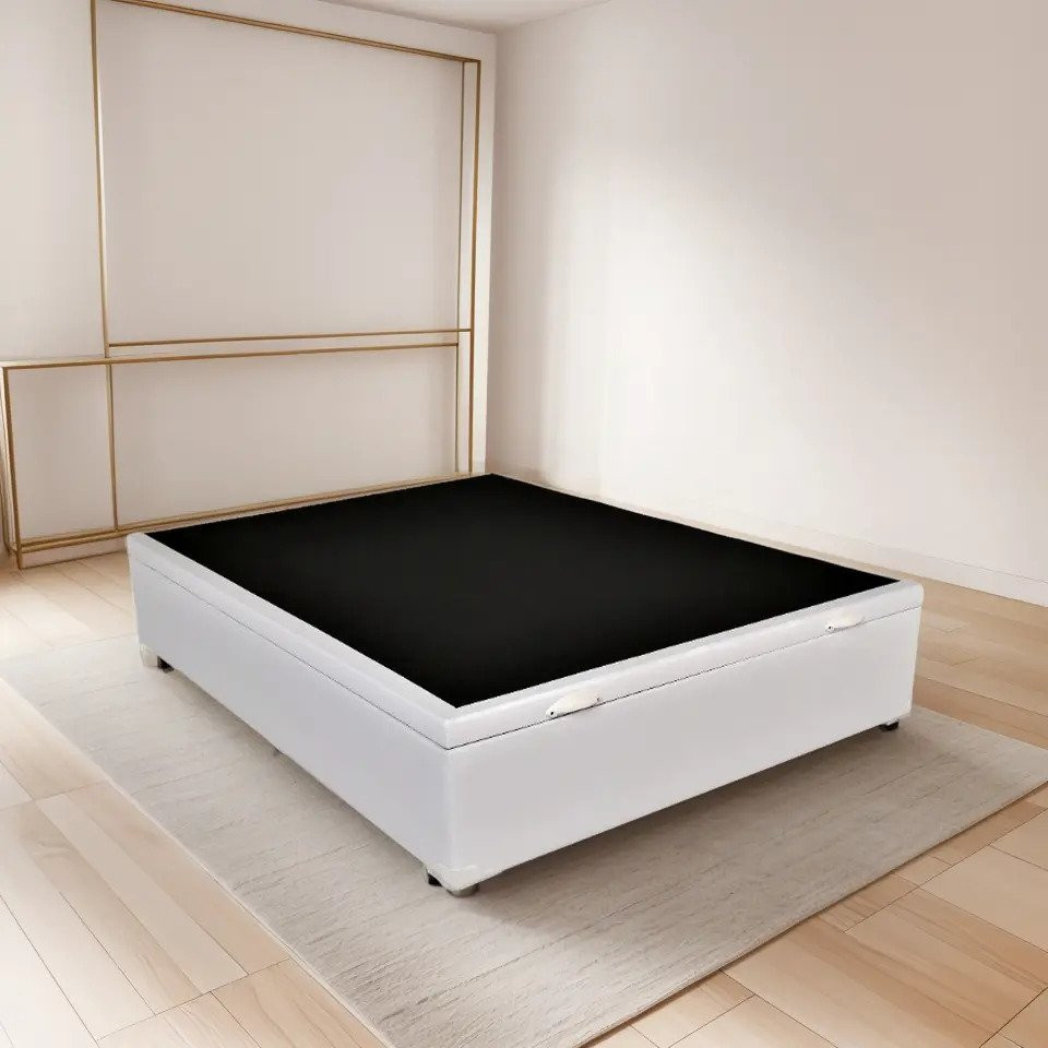 Cama Baú Casal 138x188x42 com Pistão a Gás