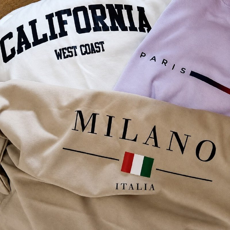 Kit com 3 Camisetas de Algodão Milano Paris Califórnia