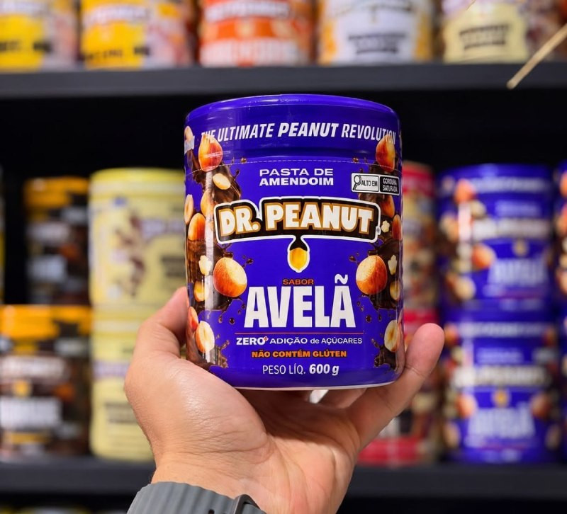 Pasta de Amendoim Avelã 600g C/ Whey Protein - Dr. Peanut