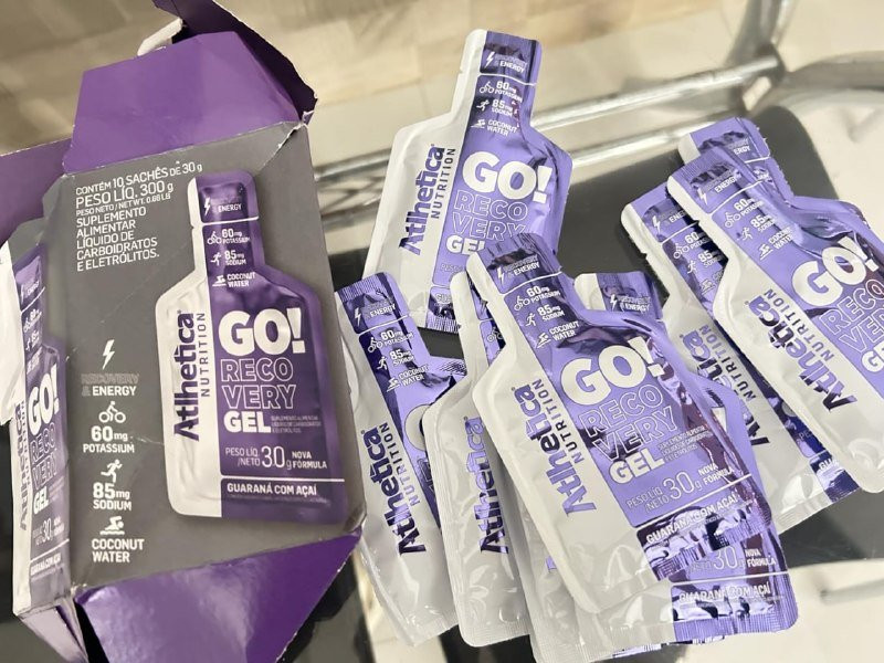 Go Energy Gel (10 Sachês) - Sabor Guaraná e Açaí, Atlhetica Nutrition, Roxo