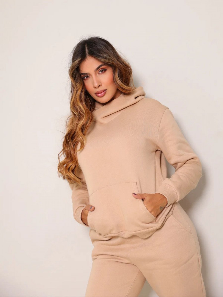 Conjunto de Moletom Grosso Inverno Canguru