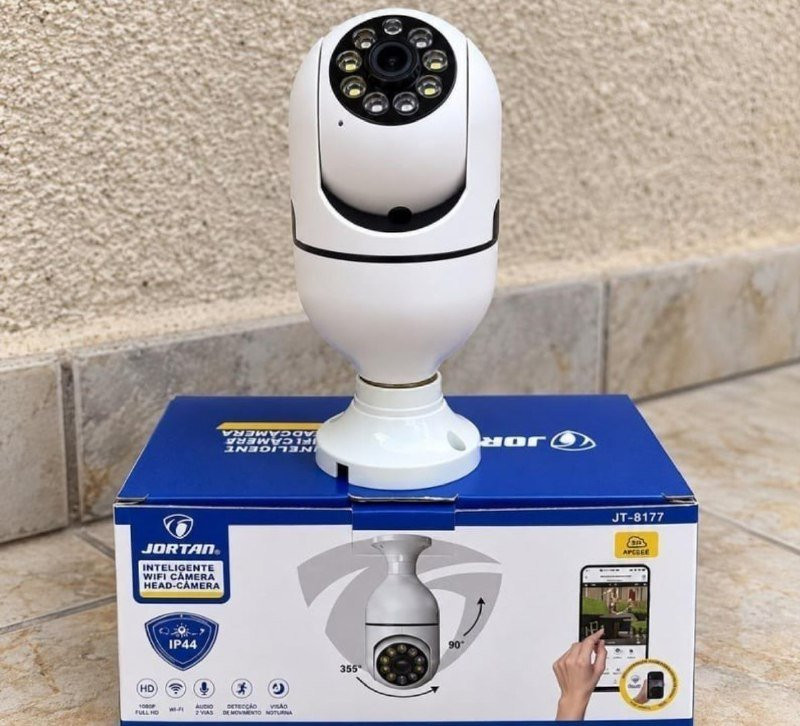 Câmera Lâmpada Segurança Inteligente Visão Noturna Hd Wifi
