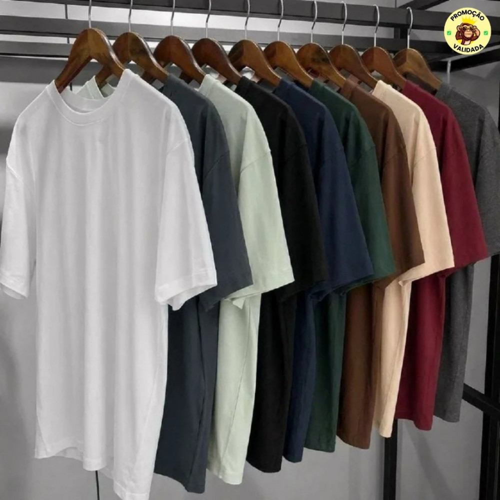 Kit 7 Camisetas Basica Lisa Algodão