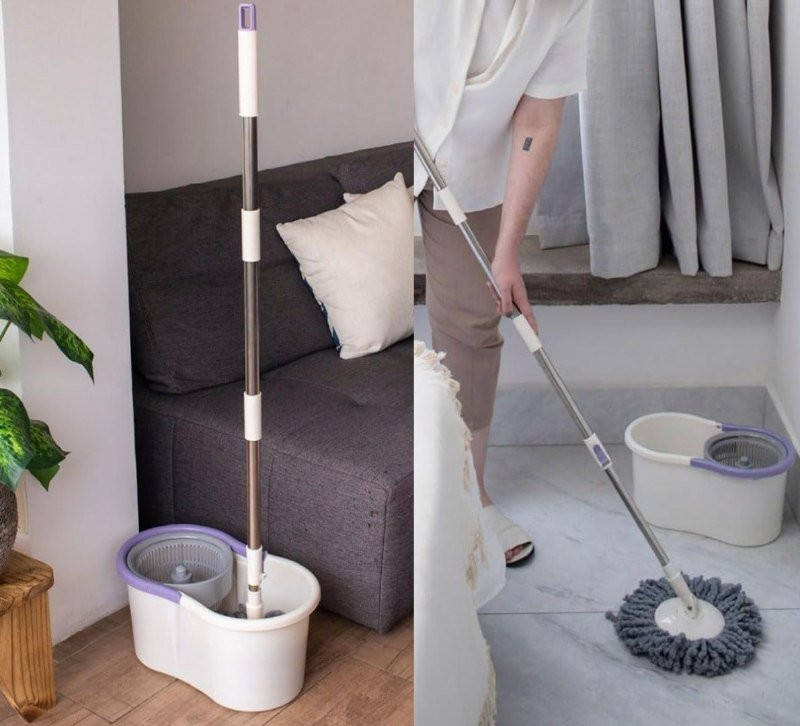 Mop com Balde e Esfregão Simplo Giro Fit