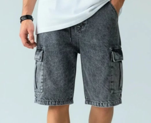Bermuda Jeans Cargo Baggy Masculina Streetwear