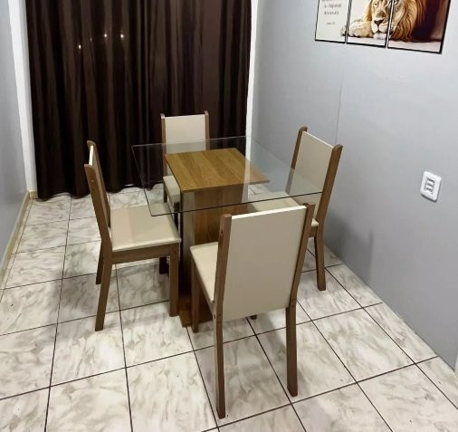 Conjunto Sala de Jantar Madesa Aline 4 Cadeiras