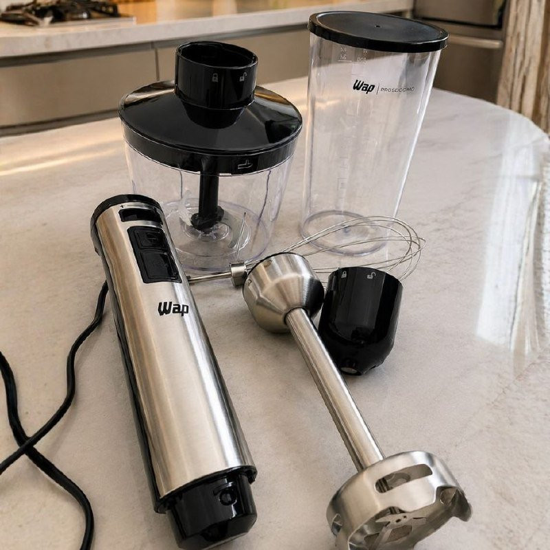 🍰 WAP Mixer Elétrico 3 em 1 com Processador, Miniprocessador e Batedor de Clara em Inox 127V