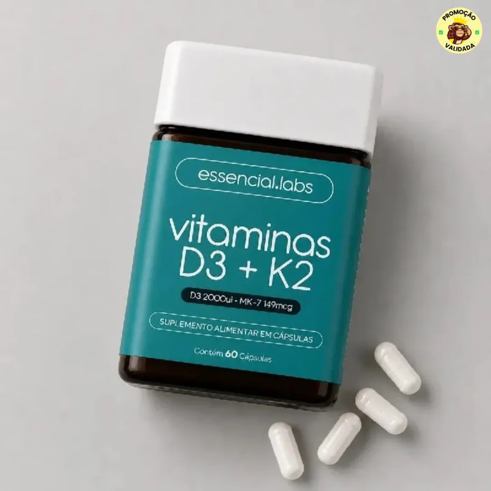VITAMINA D3 K2 Menaquinona-7 60 Capsulas