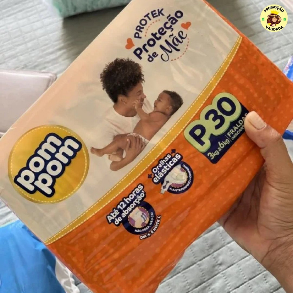 Fralda Pom Pom Protek Proteção de Mãe Hiper G