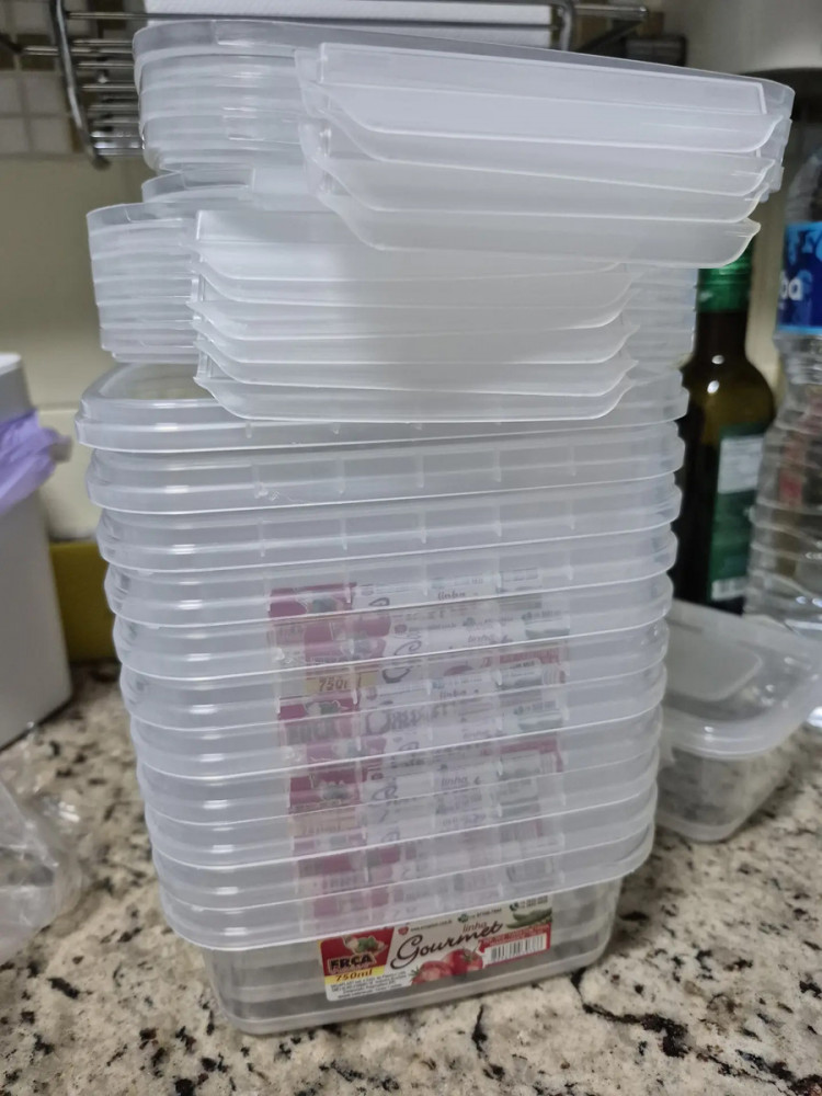 Kit 12 Potes Marmita Reutilizáveis 750ml