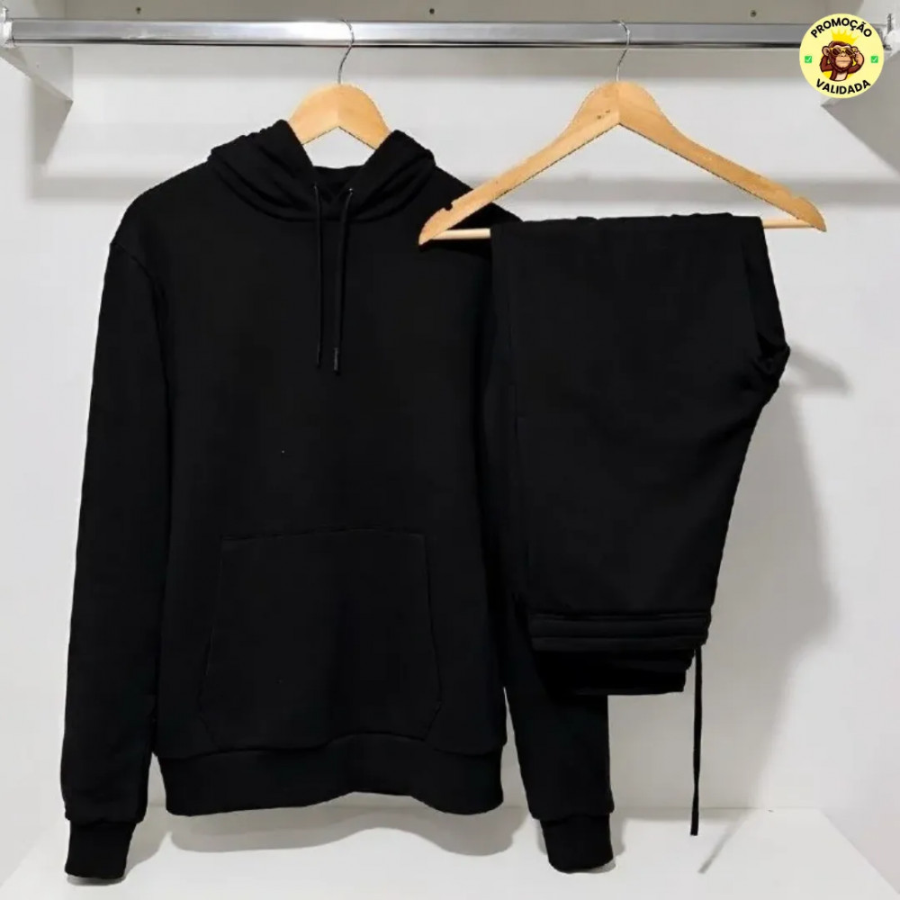 Conjunto Calca e Blusa De Moletom Liso
