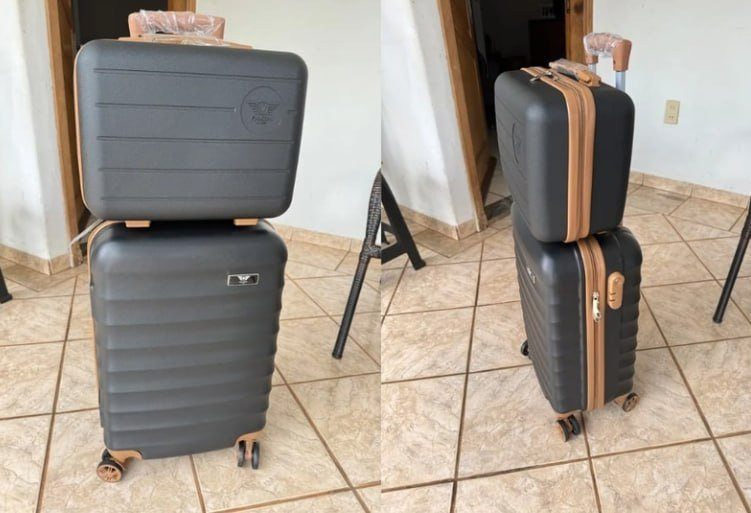 🧳  Kit Mala De Viagem Bordo Mão Pequena 10kg Abs Cadeado 360