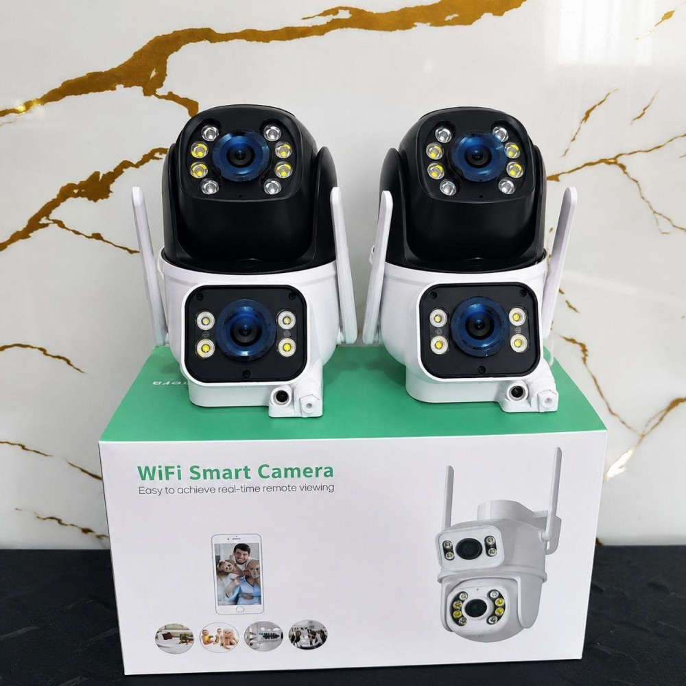 Kit 2 Câmeras WiFi A28 Icsee DuplaVisão 3MP