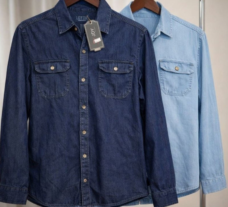 Camisa Jeans Masculina Social
