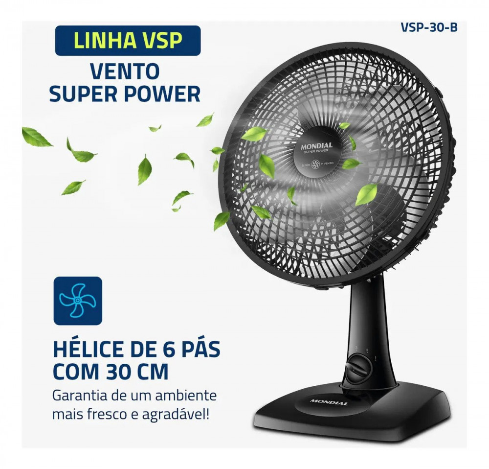Ventilador de Mesa 30cm Mondial VSP-30-B