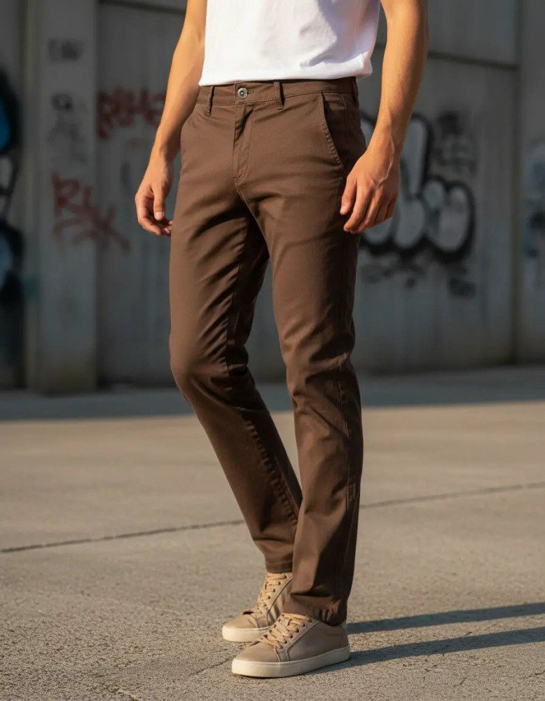 Calça Sarja Masculina Slim Com Elastano