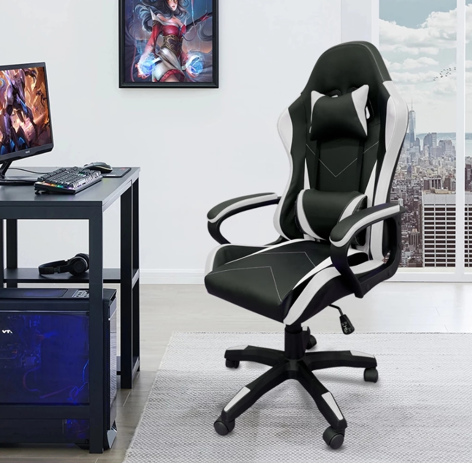 Cadeira Gamer Reclinável com Almofadas Ajustáveis
