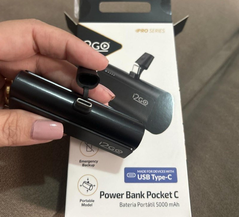 Carregador Portátil Pocket I2GO 5000mAh Modelo USB-C