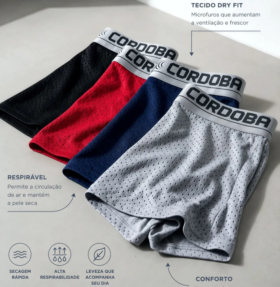Kit 5 Cuecas Masculinas Microfibra Dry Fit