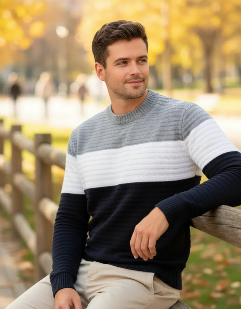Suéter Masculino Tricô Texturizado Premium M