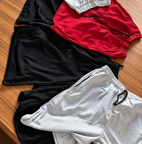 Kit 5 Bermuda Moletom Masculino Academia