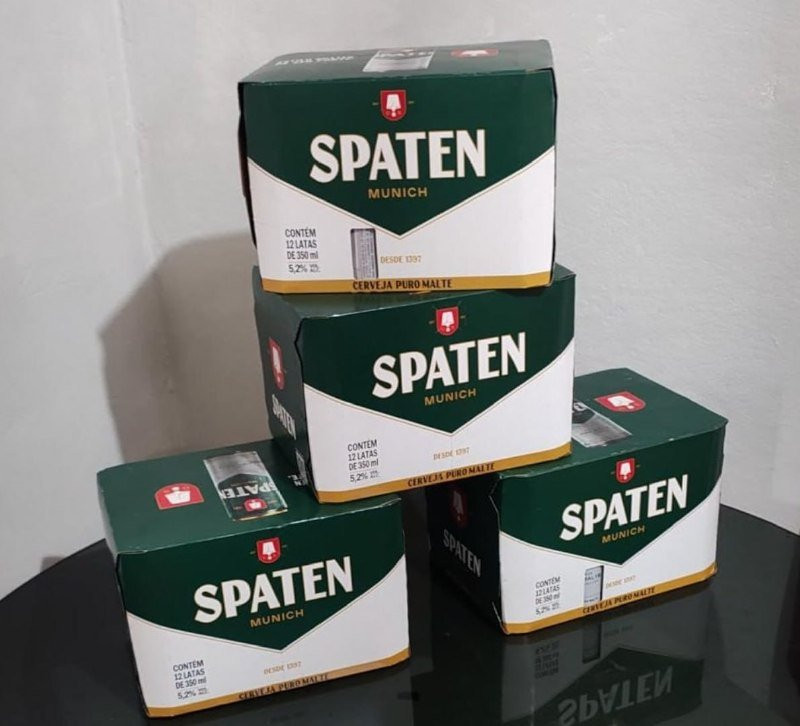 Pack Cerveja Spaten, Puro Malte, Lata 350ml - 12 Unidades