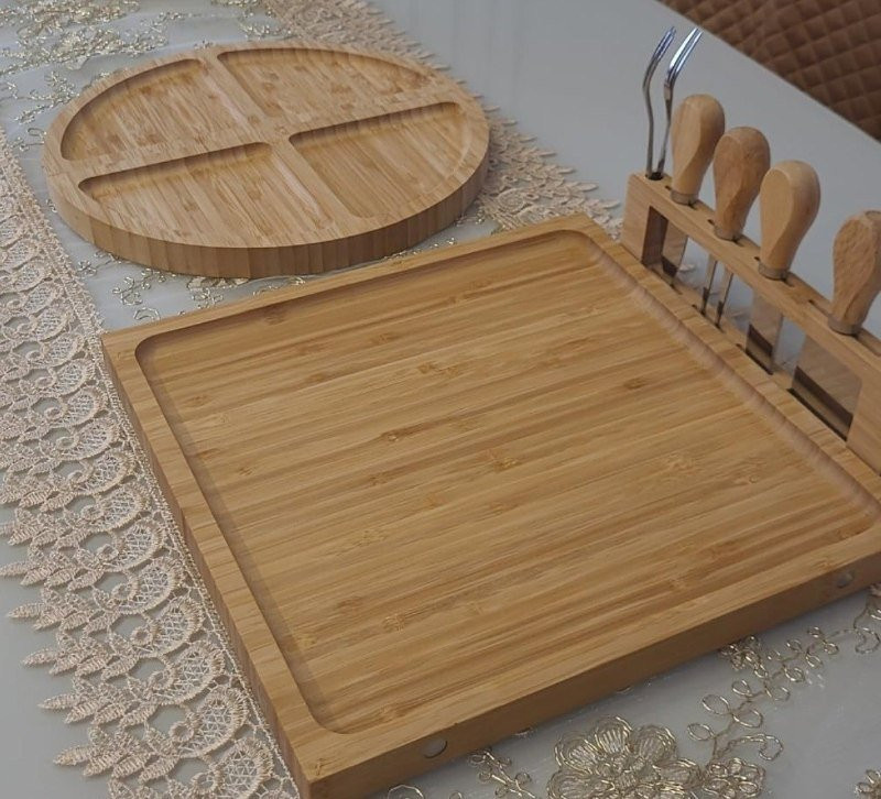 Kit Tábua de Frios Bambu Premium e Petisqueira LUMAI