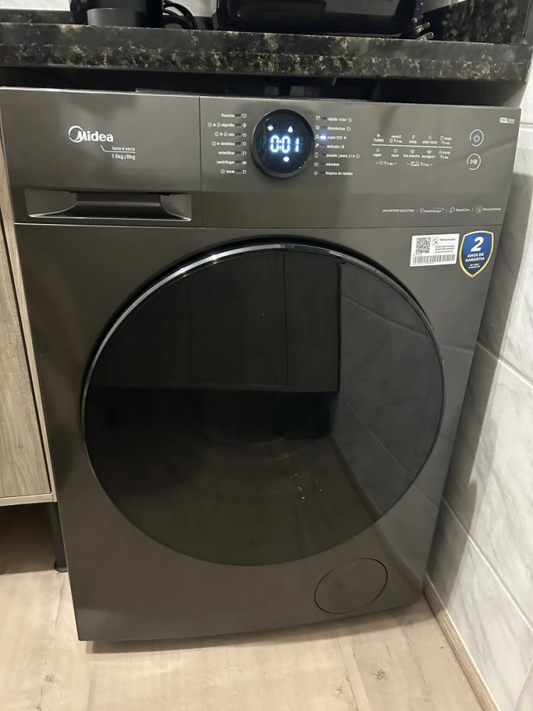 Lava e Seca Midea 13 kg Healthguard Titanium