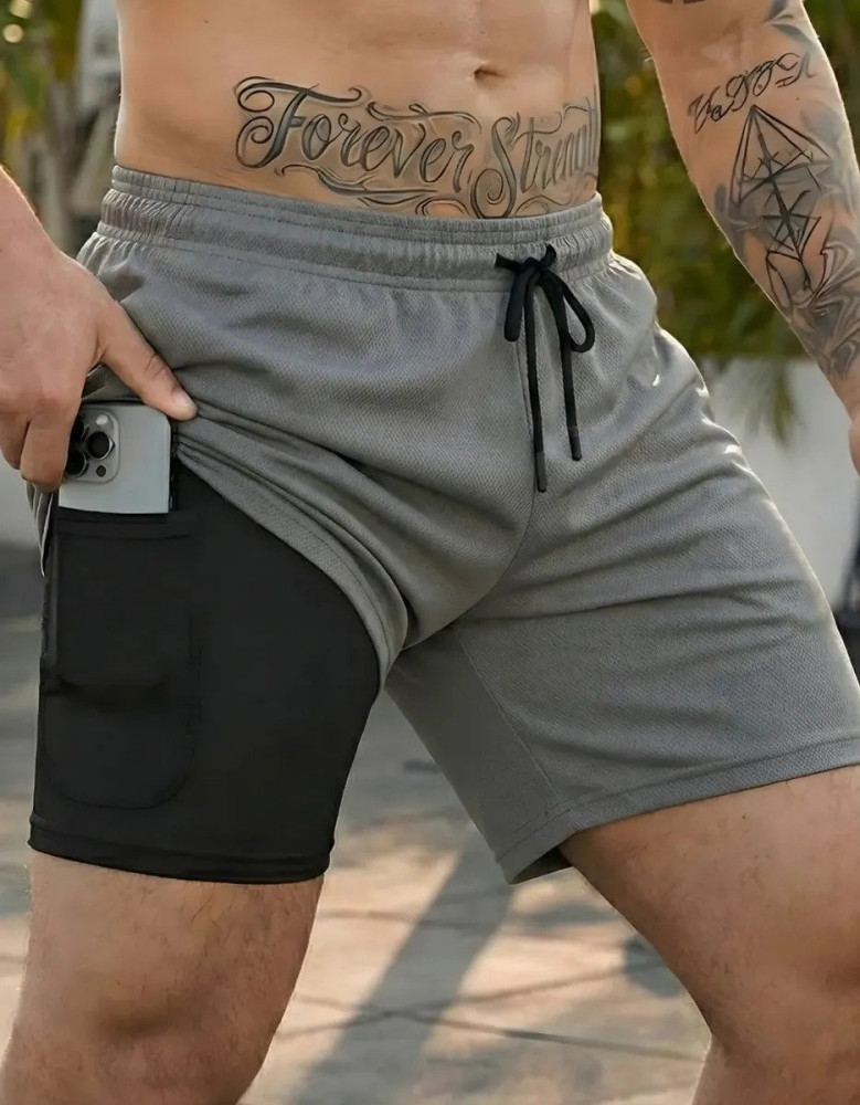 Kit 3 Shorts 2 Em 1 para Academia e Corrida