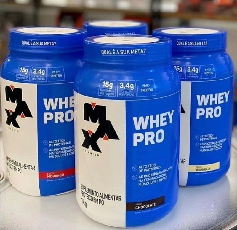 💪 Whey Protein 1kg Whey Pro Max Titanium (4 Sabores)