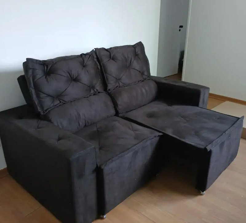 Sofá Retrátil E Reclinável Com Molas 1,80m Livia Suede