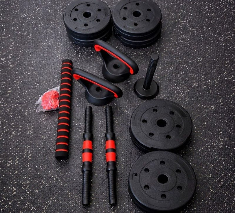 🏋️ Kit Halteres Barra E Anilhas Kettlebell Ajustáveis Peso-15kg