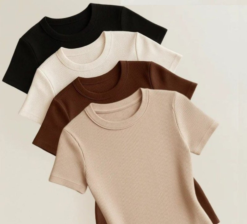 👚 Kit com 4 Blusas Ribana Canelado