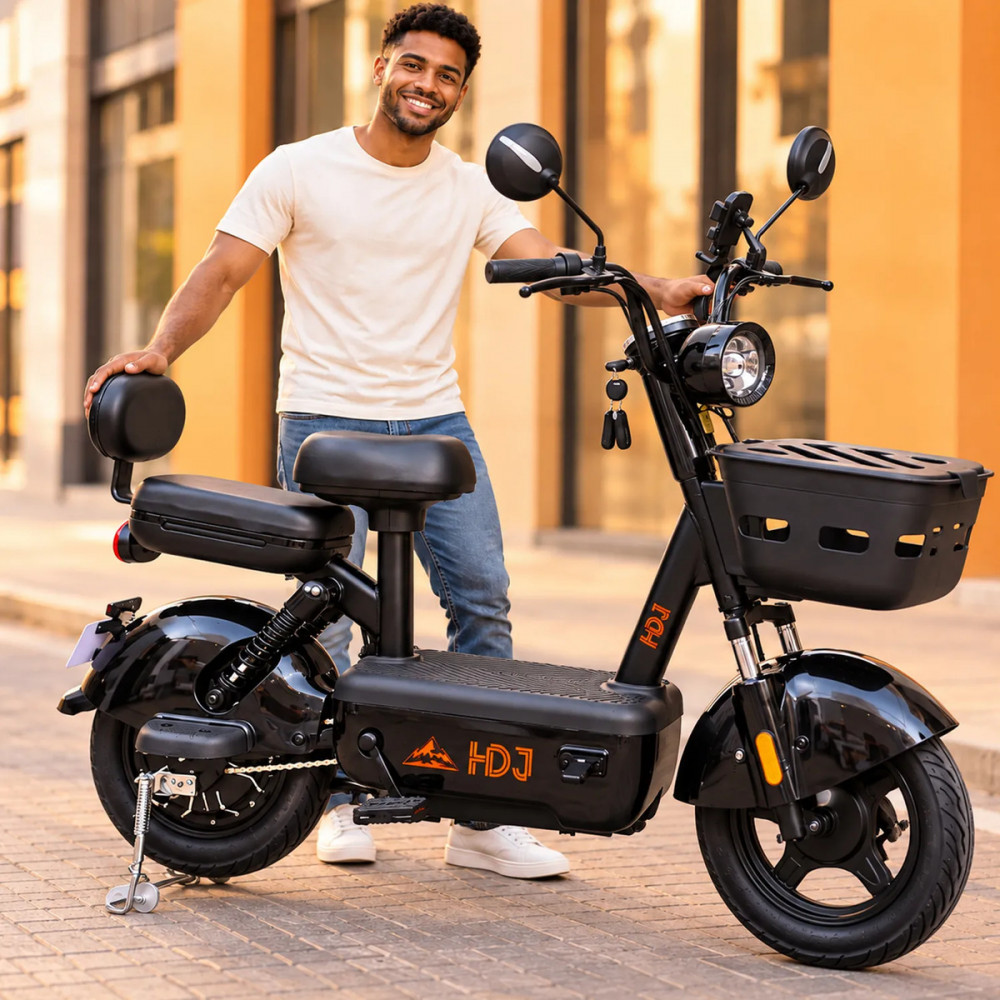 Bicicleta Elétrica Scooter 1000w 32km/h 60km Preto
