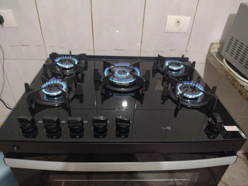 Fogão 5 Bocas Atlas Agile Up Vidro Preto