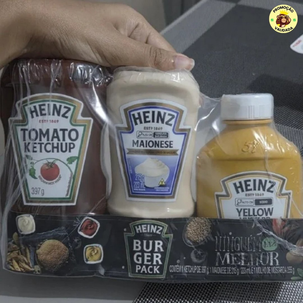 Heinz Pack Hamburguer Ketchup 397G + Maionese 215G + Mostarda 255gG