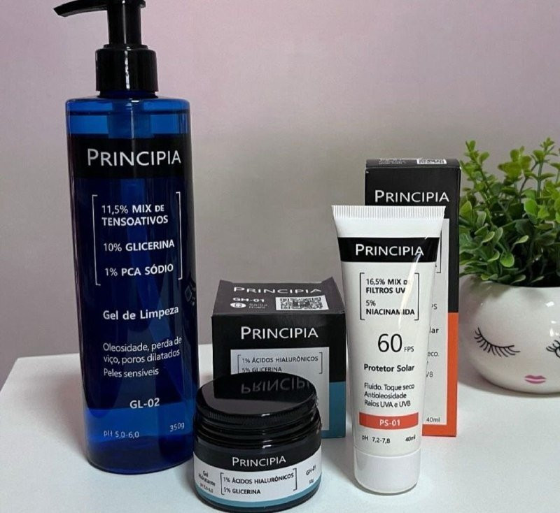 Kit Principia para Rotina de Skincare Pele Sensível com Protetor Solar FPS 60