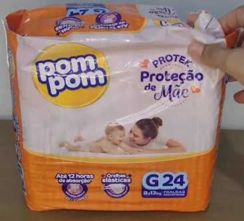 👶 Fralda Pom Pom Proteção de Mãe Jumbo G 24 Unidades