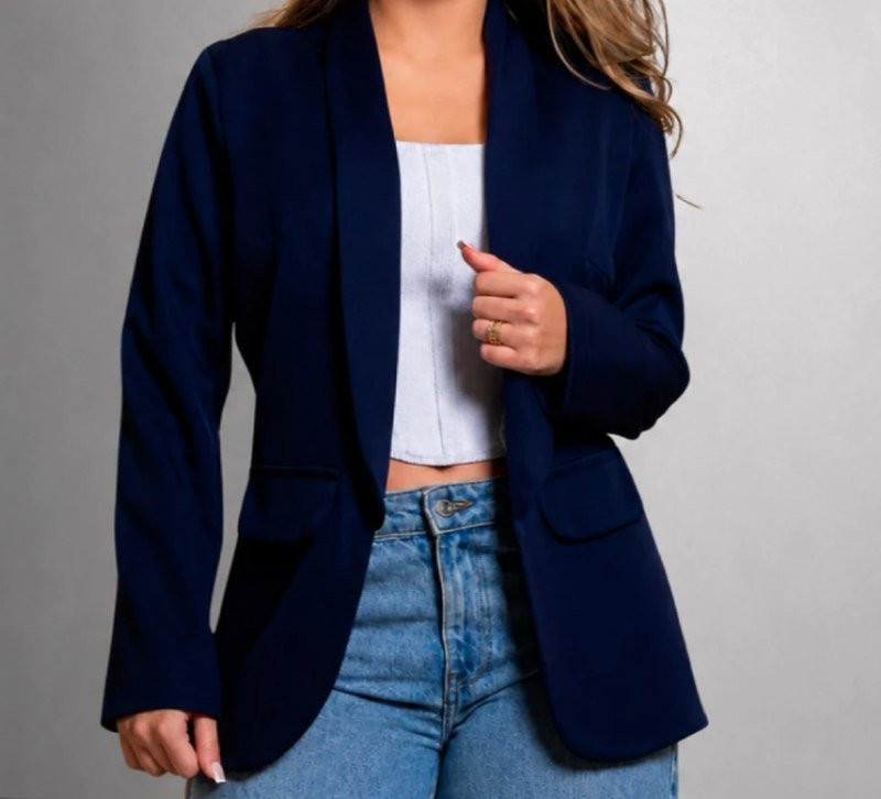Blazer Feminino Alongado Premium Alfaiataria