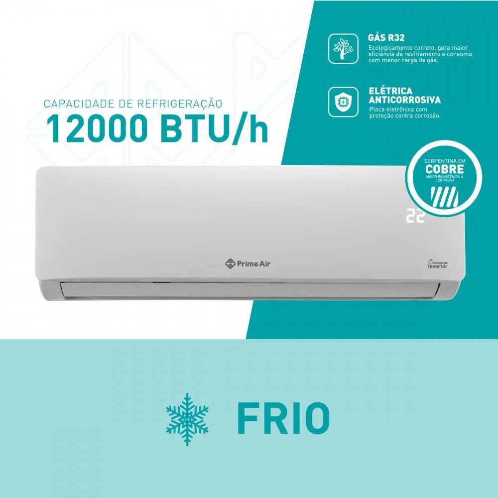 Ar-cond Split Inverter 12k Btu/h Branco